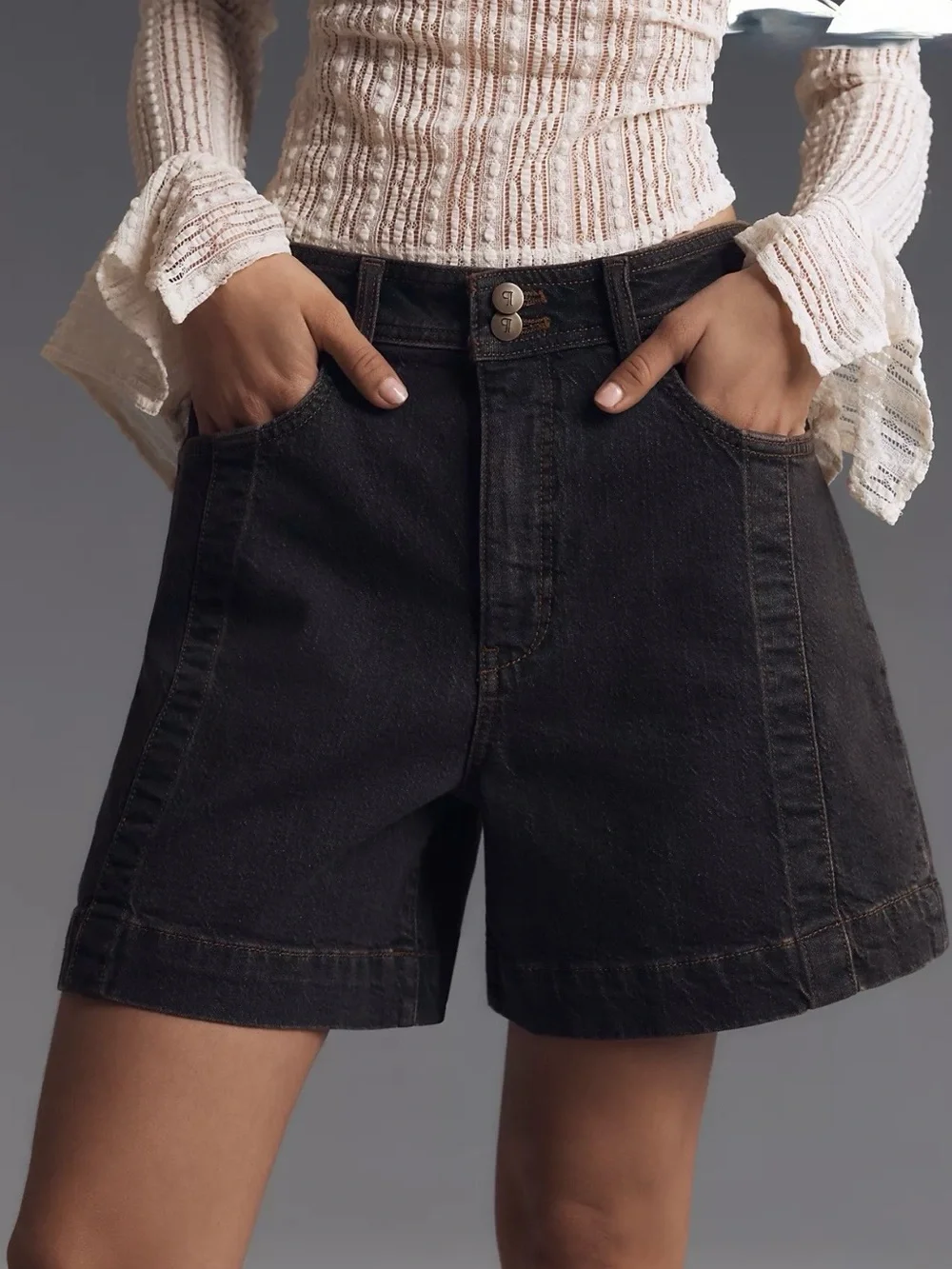 Pilcro Seamed Denim Shorts
